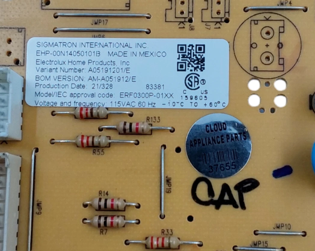 Genuine Frigidaire Refrigerator Board A05191201 Same Day Ship & 60 Days Warranty