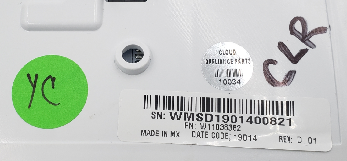 OEM Whirlpool Washer Control Panel W11038382 Same Day Ship & **60 Days Warranty*
