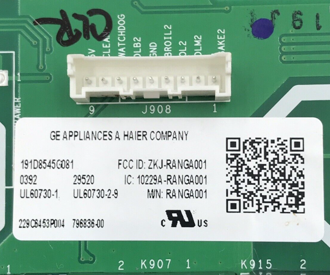 Genuine GE Range Control Board 191D8545G081 Same Day Shipping & 60 Days Warranty