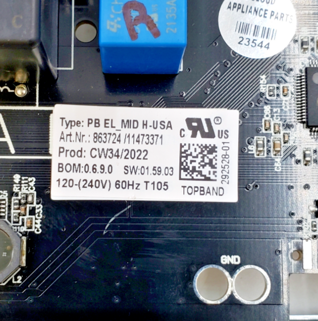Genuine Hisense Range Control Board 863724 Same Day Shipping & 60 Days Warranty*
