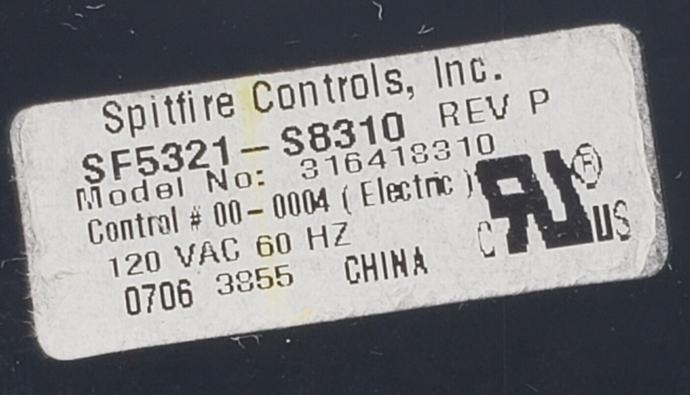 Genuine Frigidaire Range Control 316418310 Same Day Shipping & 60 Days Warranty.