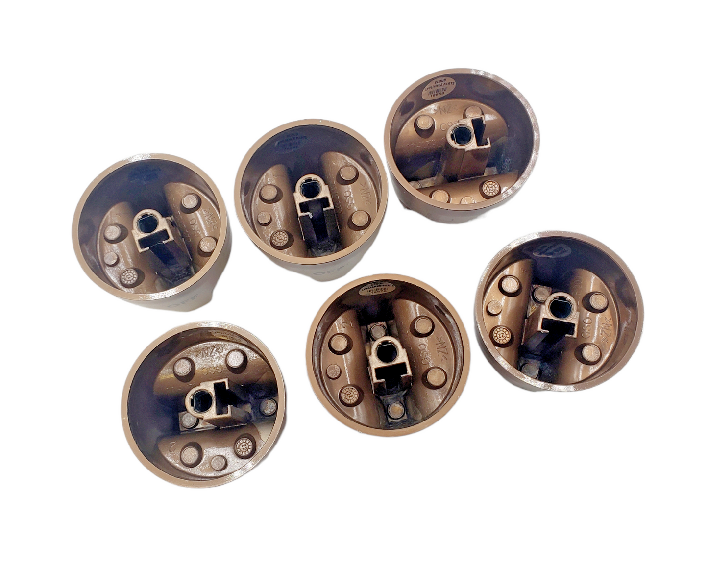 New GE Range BrushedCopper Knob set  WB03X31891 Same Day Ship & 60 Days Warranty