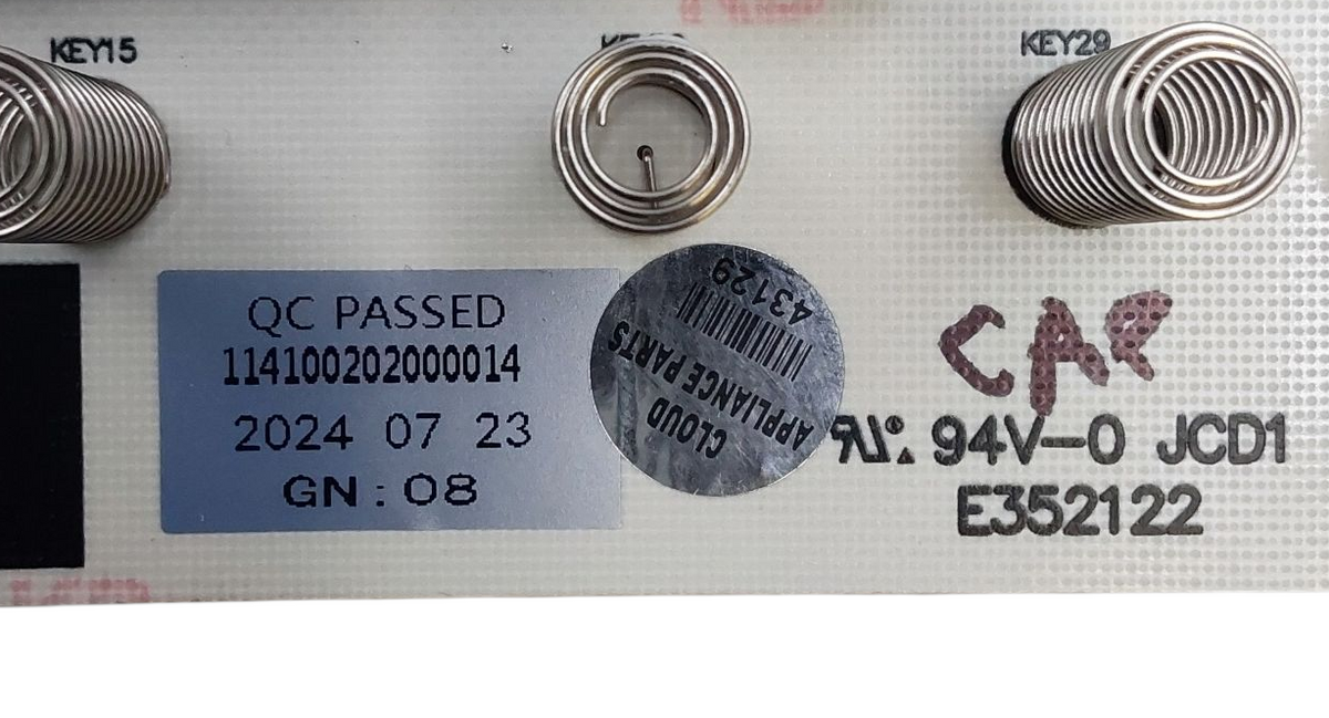 Insignia New Range Cntrl Board 114100202000014 *Same Day Ship & 60 Days Warranty