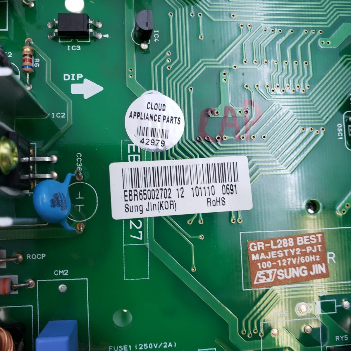 Genuine LG Fridge Control Board EBR65002702 **Same Day Ship & 60 Days Warranty**