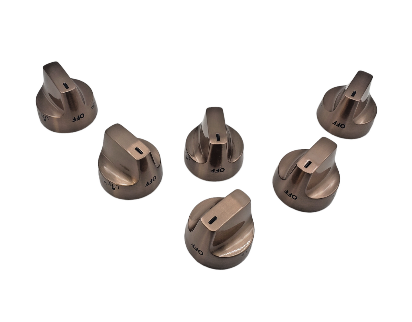 New GE Range BrushedCopper Knob set  WB03X31891 Same Day Ship & 60 Days Warranty