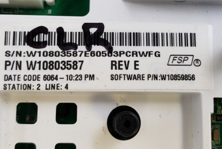Genuine Whirlpool Washer Control W10803587 Same Day Shipping & *60 Days Warranty