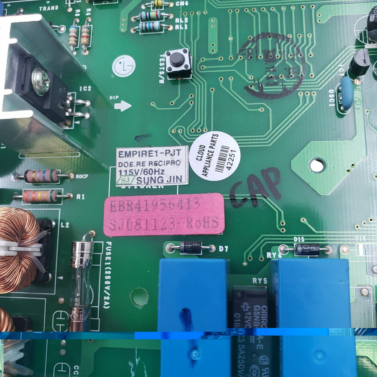 LG Genuine Fridge Control Board EBR41956413 **Same Day Ship & 60 Days Warranty**