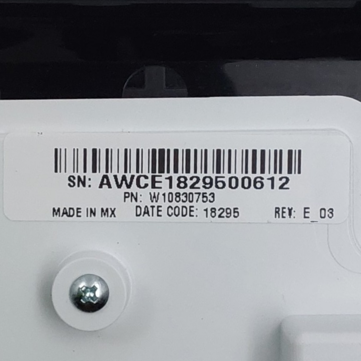 Whirlpool OEM Washer Control Panel W10830753  *Same Day Ship & 60 Days Warranty*