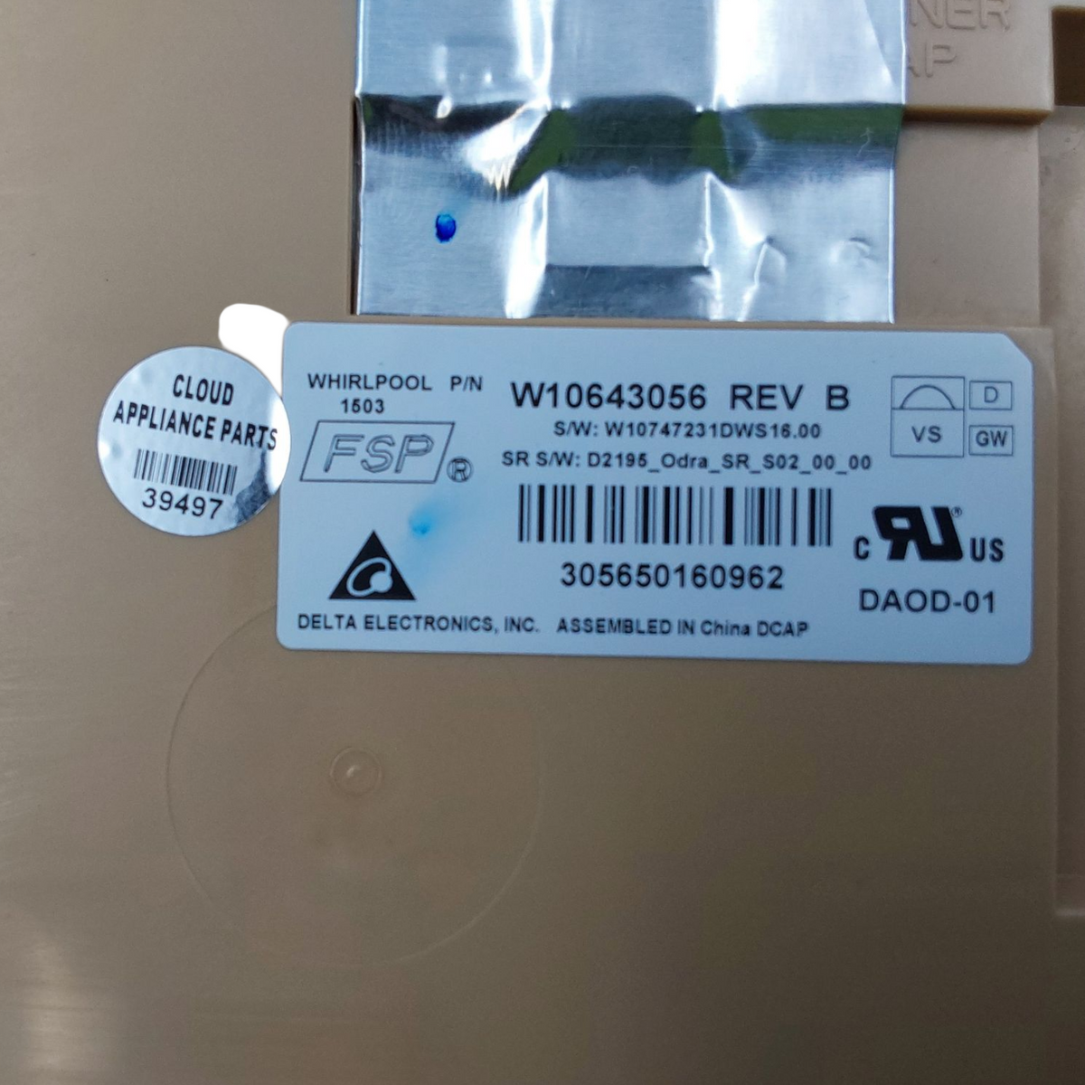 Whirlpool OEM Dishwasher Board W10643056  *Same Day Shipping & 60 Days Warranty*