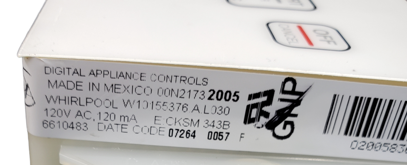 Genuine Whirlpool Range Control Board W10155376 Same Day Ship & 60 Days Warranty