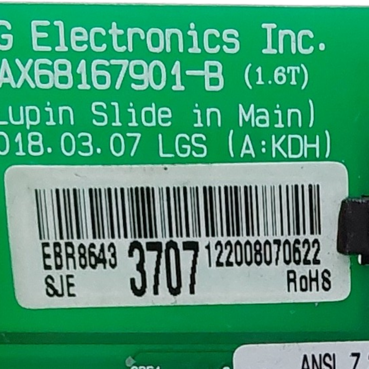 LG Genuine Range Control Board EBR86433707 *Same Day Shipping & 60 Days Warranty