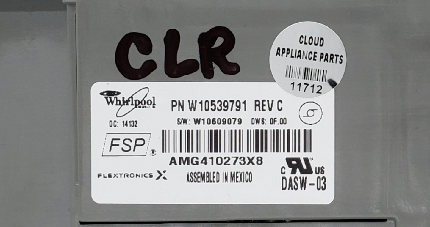Genuine Whirlpool Dishwasher Control W10539791 *Same Day Ship & 60 Days Warranty