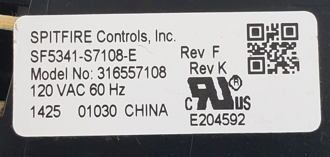 Genuine Frigidaire Range Control 316557108 Same Day Shipping & 60 Days Warranty*