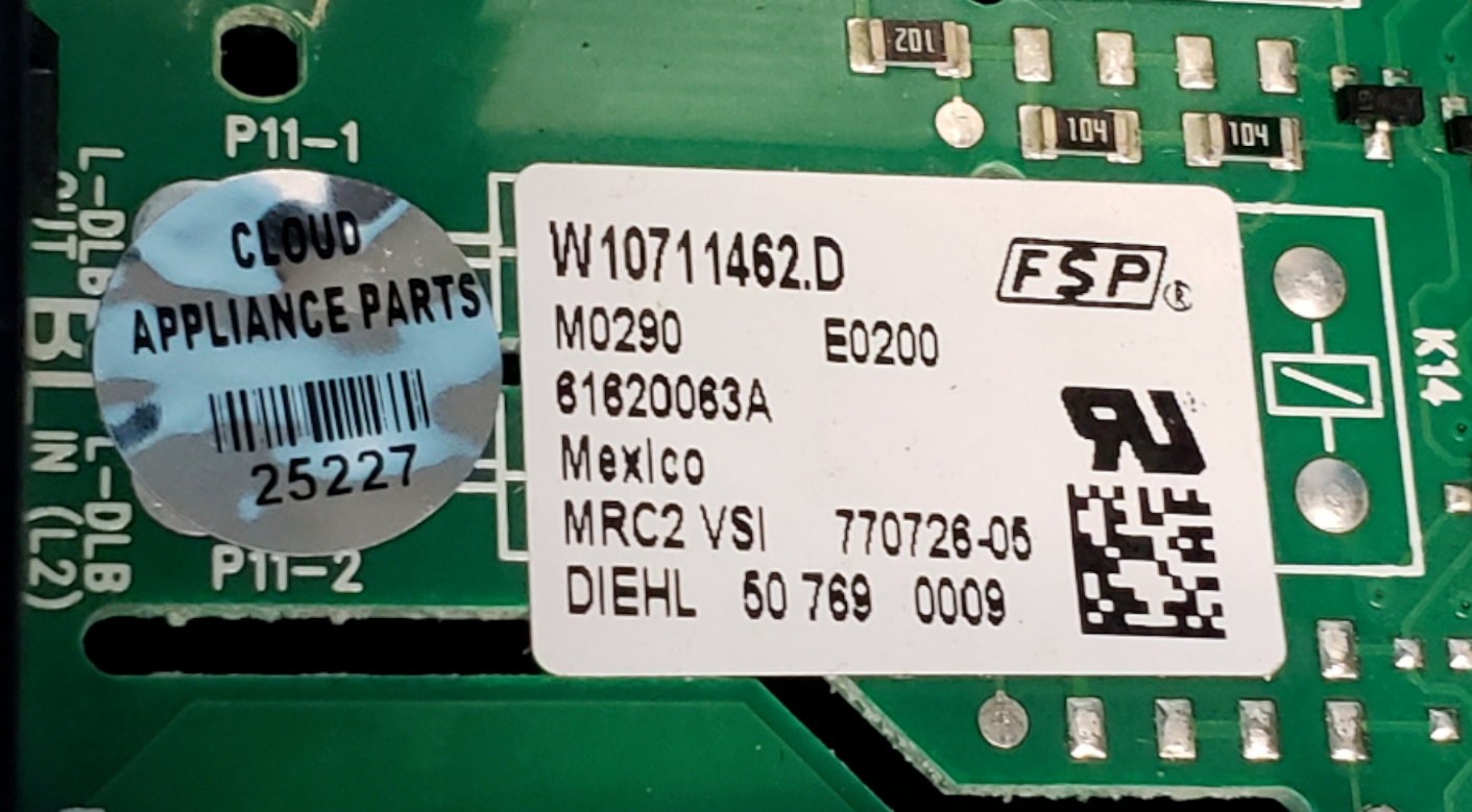 Genuine Whirlpool Range Control Board W10711462 Same Day Ship & 60 Days Warranty