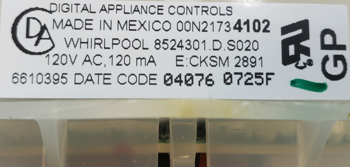 Genuine Whirlpool Oven Control Board 8524301 Same Day Ship & **60 Days Warranty*