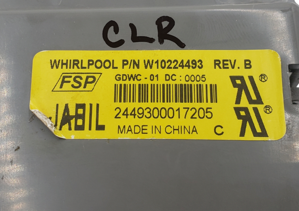 Genuine Whirlpool Dishwasher Control W10224493 *Same Day Ship & 60 Days Warranty