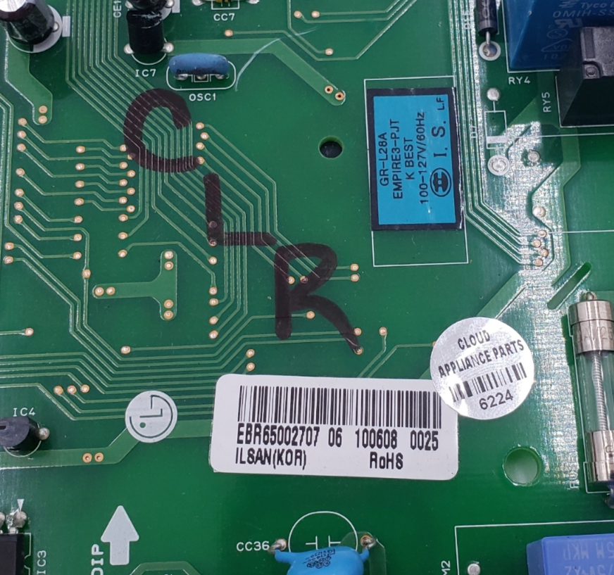 Genuine LG Refrigerator Control EBR65002707 Same Day Shipping & 60 Days Warranty