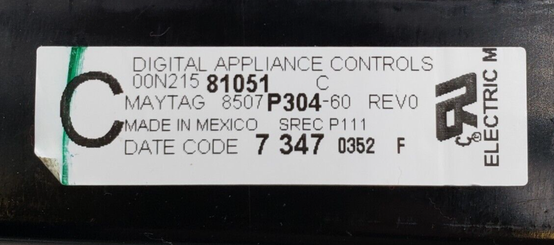 Genuine Whirlpool Range Control Same 8507P304-60 Day Shipping & 60 Days Warranty