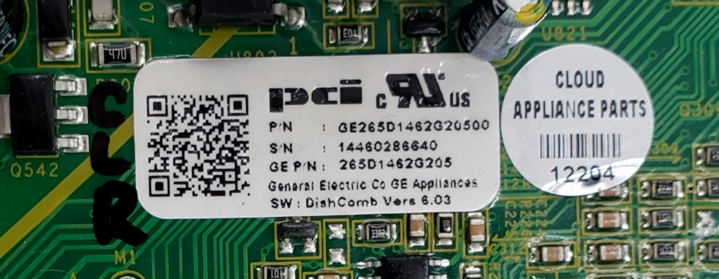 OEM GE Dishwasher Control Board 265D1462G205  *Same Day Ship & 60 Days Warranty*