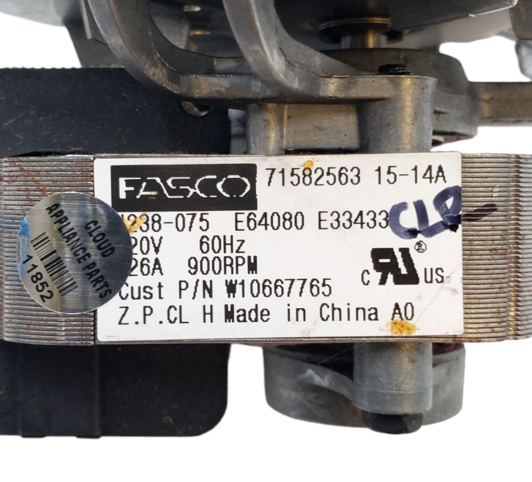 Genuine Whirlpool Range Motor Fan W10667765 Same Day Shipping & 60 Days Warranty