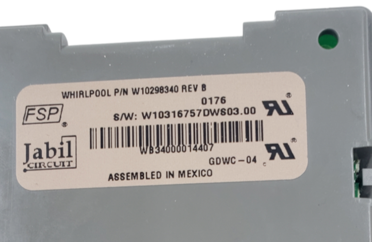 Genuine Whirlpool Dishwasher Board W10298340 *Same Day Ship & 60 Days Warranty**