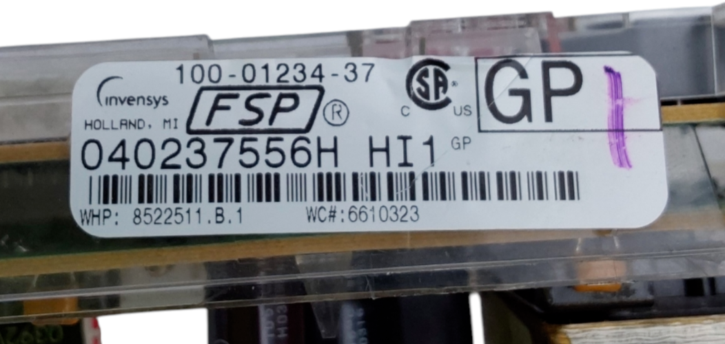 Genuine Whirlpool Oven Control Board 8522511 Same Day Ship & **60 Days Warranty*