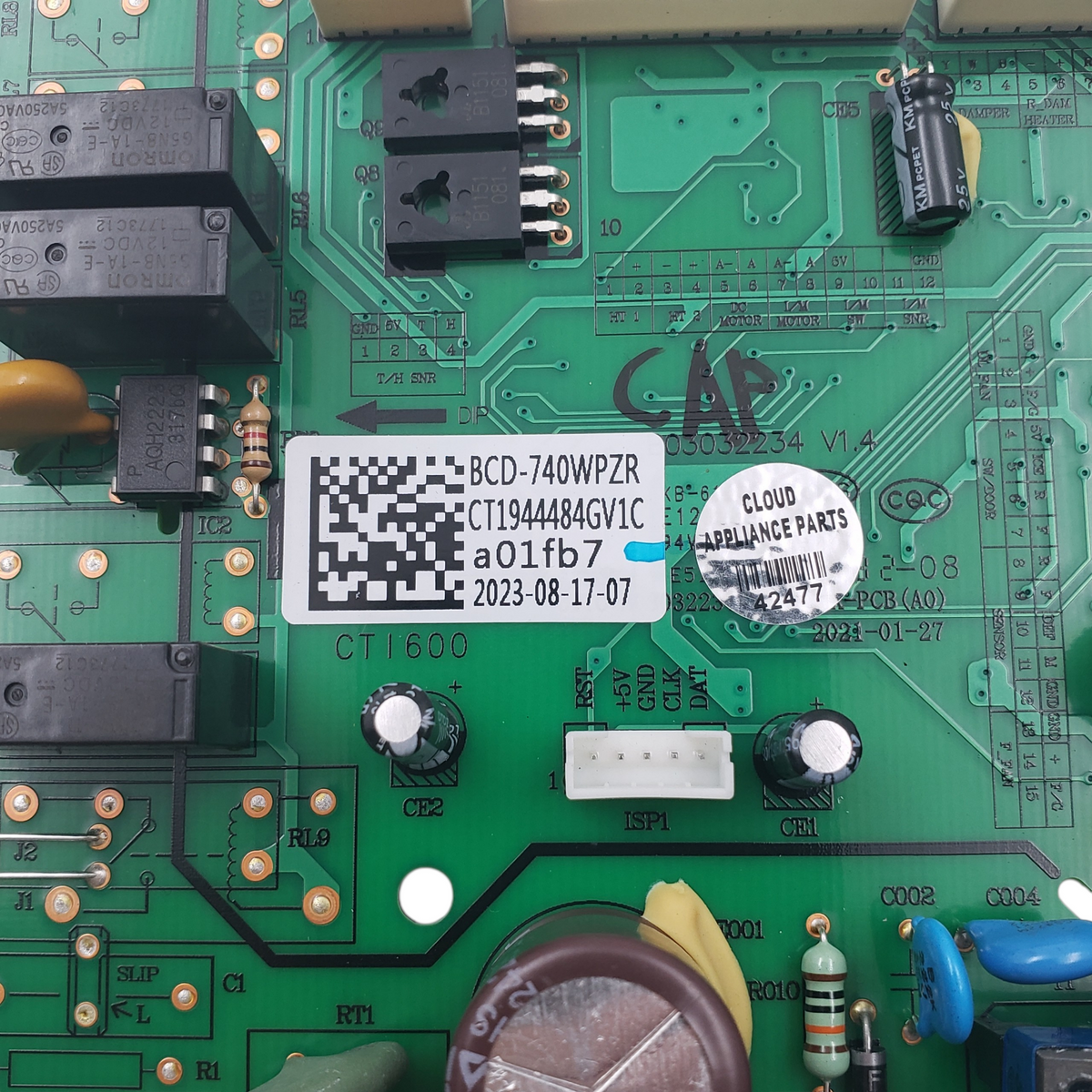 Hisense OEM Fridge Control Board CT1944484GV1C *Same Day Ship & 60 Days Warranty