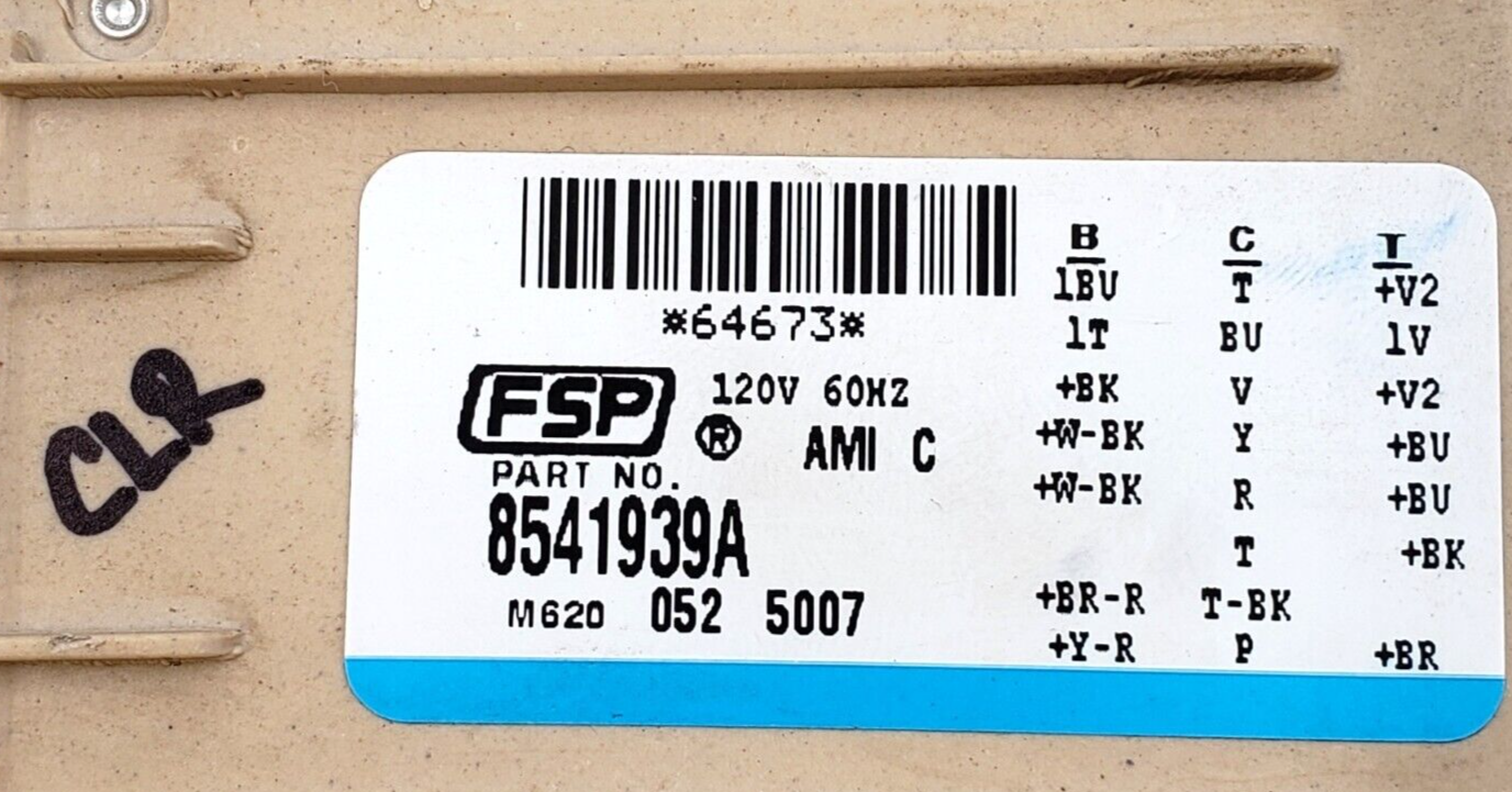 Genuine Whirlpool Washer Machine Timer 8541939 Same Day Ship & 60 Days Warranty*