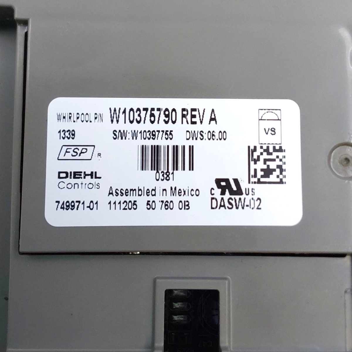 Whirlpool OEM Dishwasher Board W10375790  *Same Day Shipping & 60 Days Warranty*