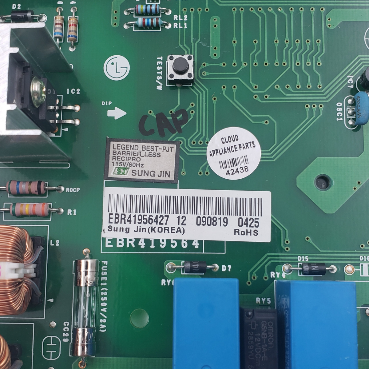 LG Genuine Fridge Control Board EBR41956427 **Same Day Ship & 60 Days Warranty**