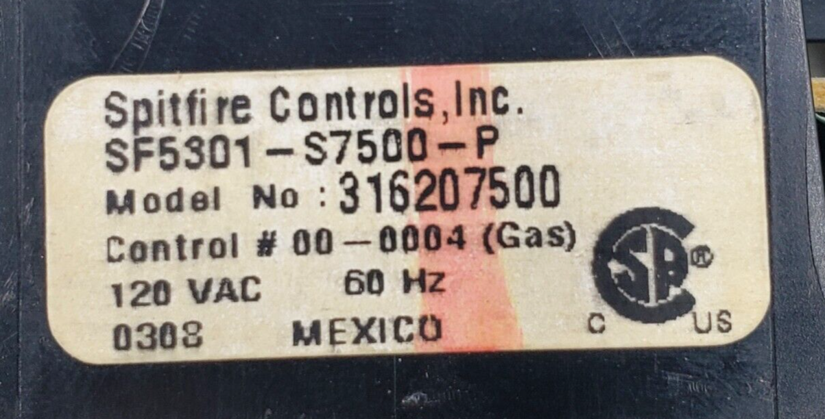 Genuine Frigidaire Range Control 316207500 Same Day Shipping & 60 Days Warranty.
