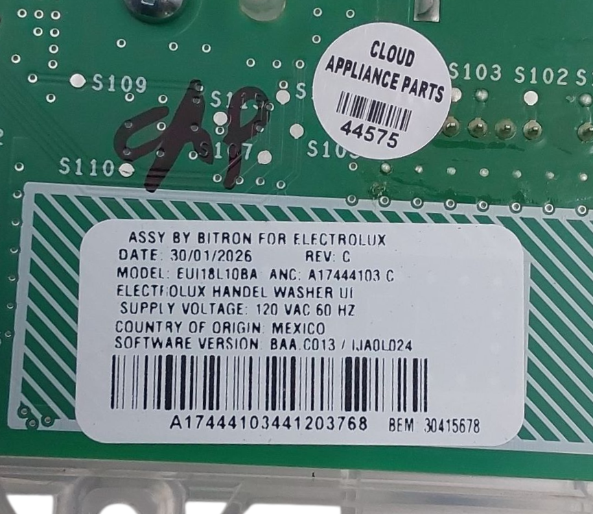 Frigidaire New Washer Control Board A17444103 *Same Day Ship & 60 Days Warranty*