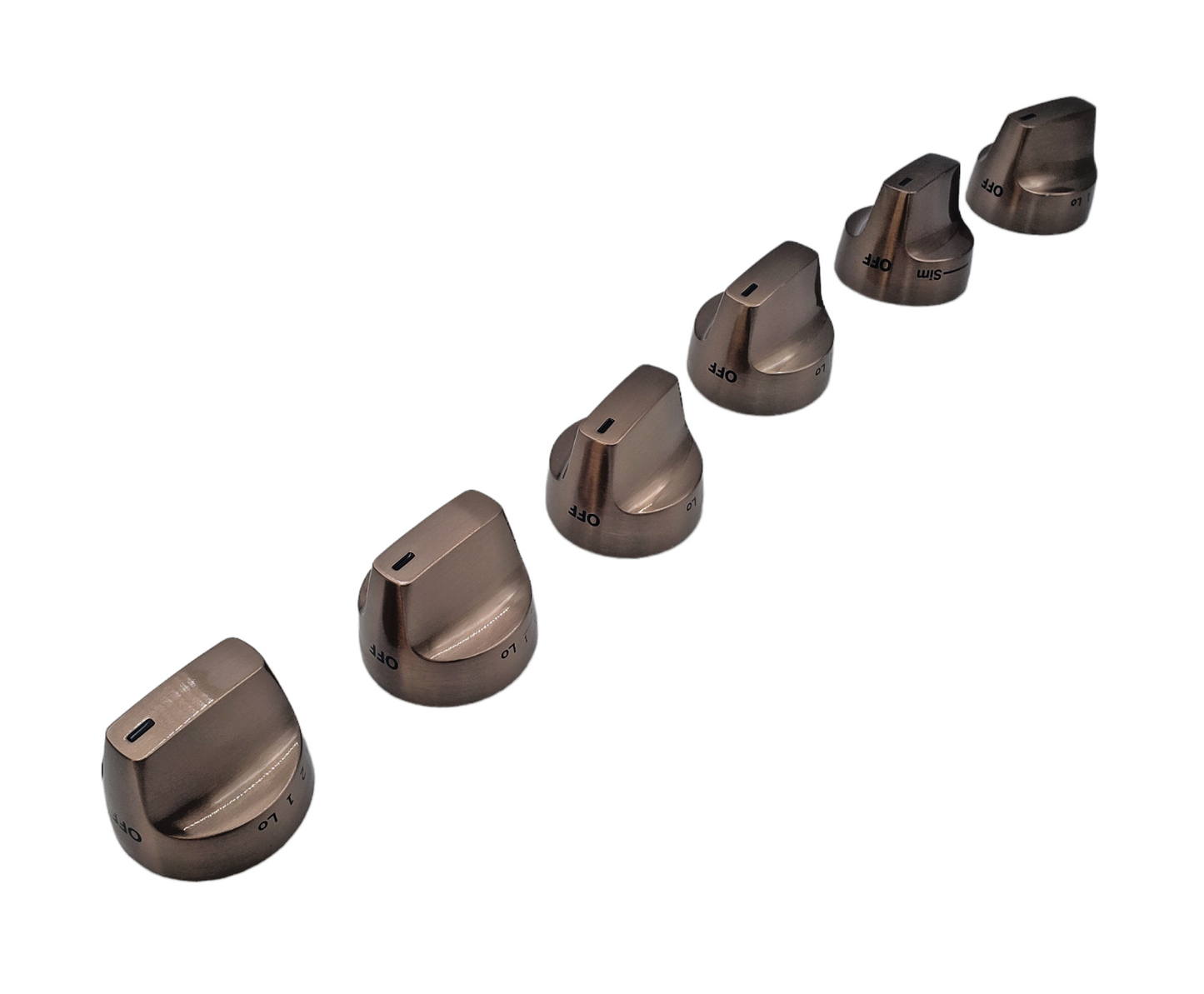 New GE Range BrushedCopper Knob set  WB03X31891 Same Day Ship & 60 Days Warranty
