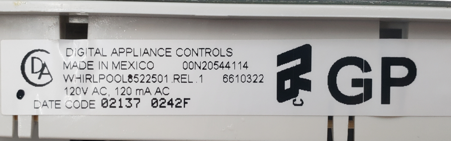 Genuine Whirlpool Oven Control Board 8522501 * Same Day Ship & 60 Days Warranty*