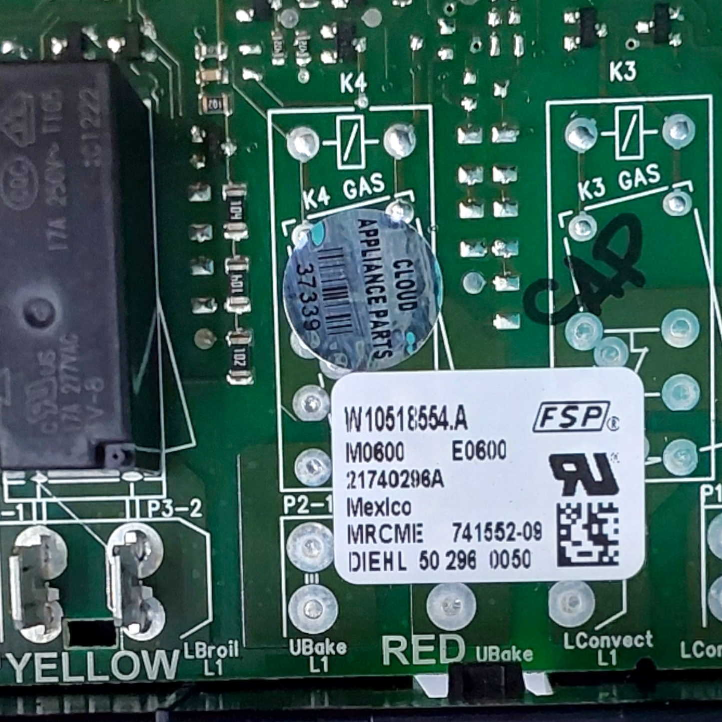Genuine Whirlpool Range Control Board W10518554 Same Day Ship & 60 Days Warranty