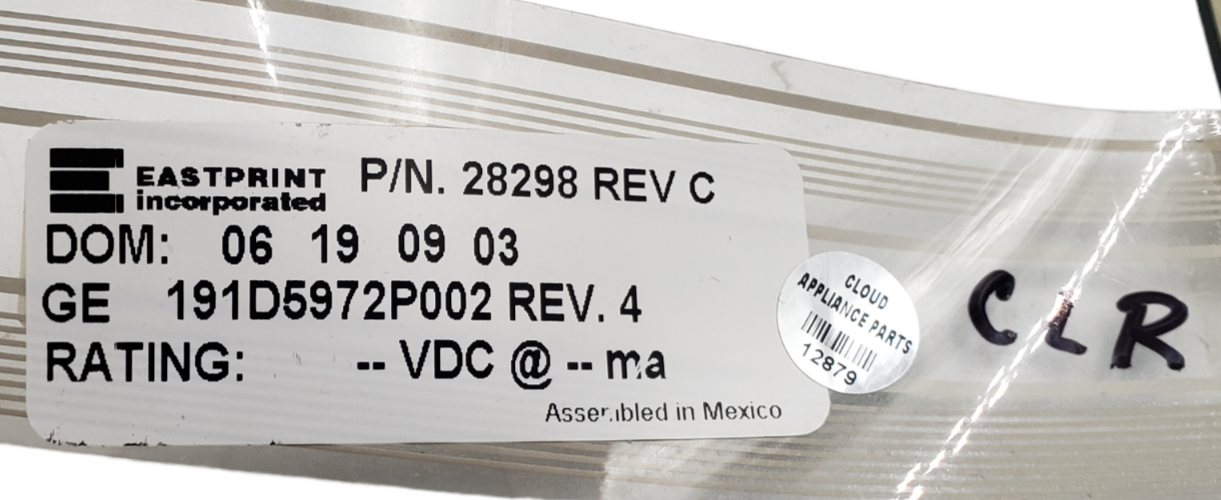 Genuine GE Oven Glass Touch Panel 191D5972P002 *Same Day Ship & 60 Days Warranty