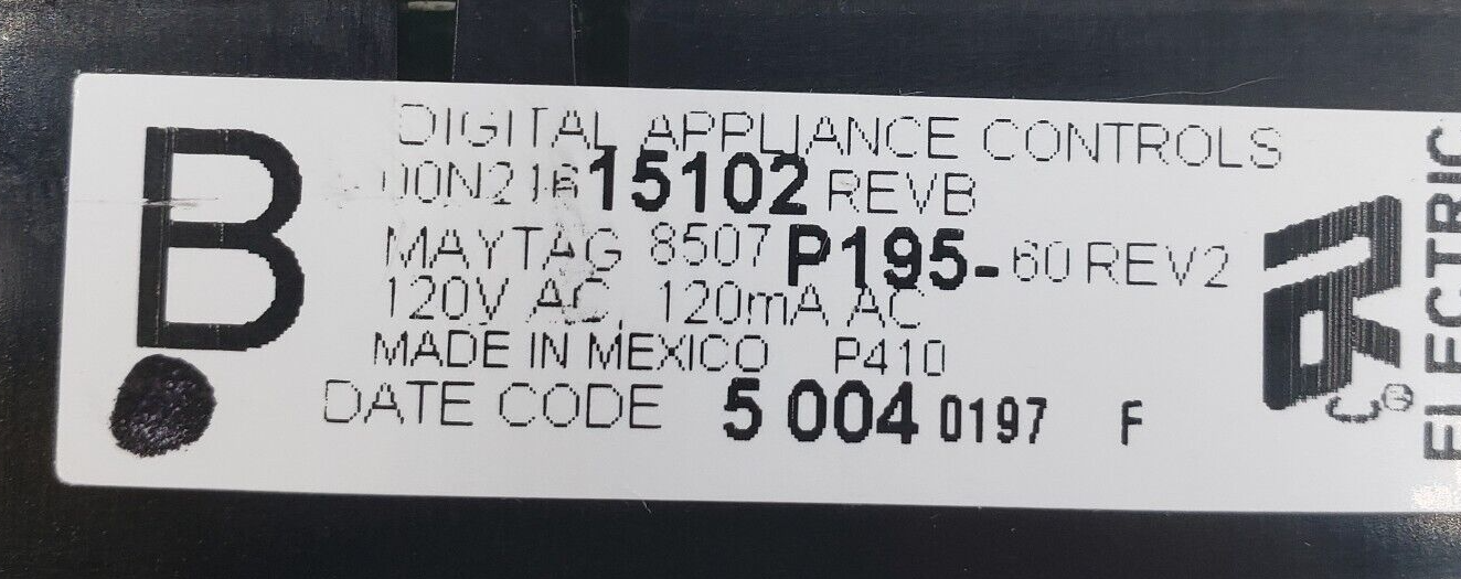 Genuine Whirlpool Range Control 8507P195-60 Same Day Shipping & 60 Days Warranty