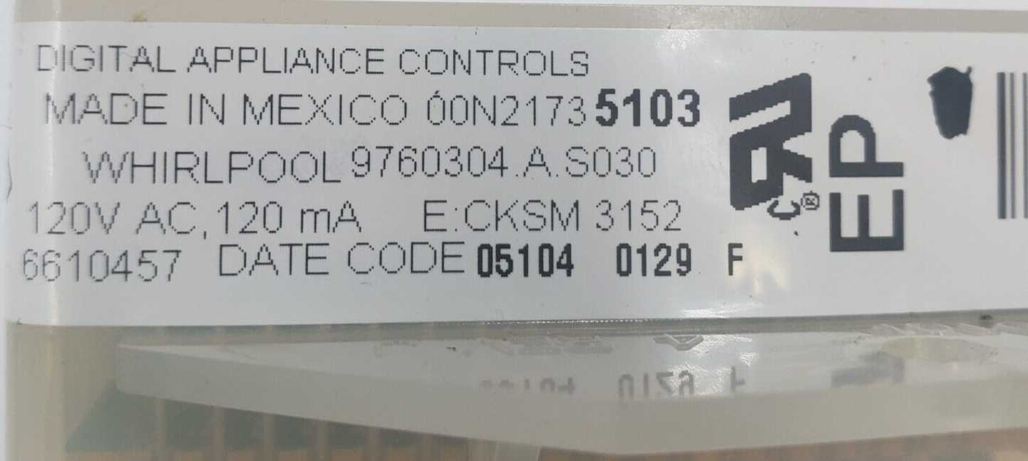 Genuine Whirlpool Oven Control Board 9760304 Same Day Ship & **60 Days Warranty*