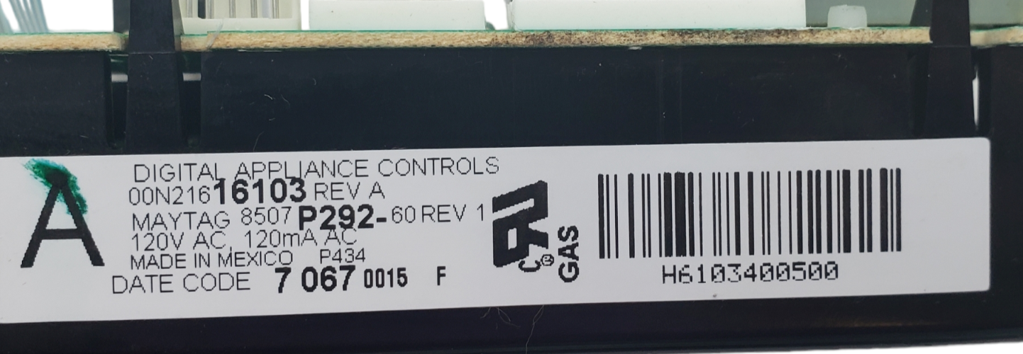 Genuine Whirlpool Range Control 8507P292-60 Same Day Shipping & 60 Days Warranty