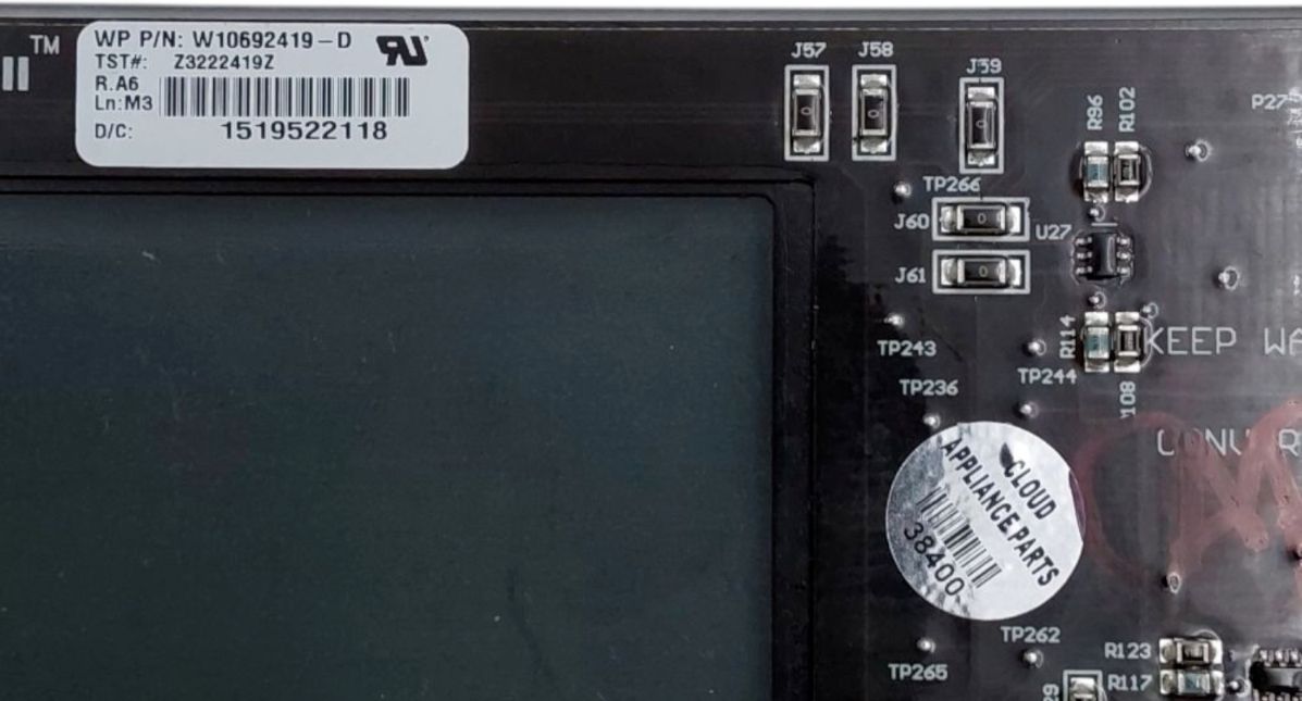 Genuine Whirlpool Range Control Board W10692419 Same Day Ship & 60 Days Warranty