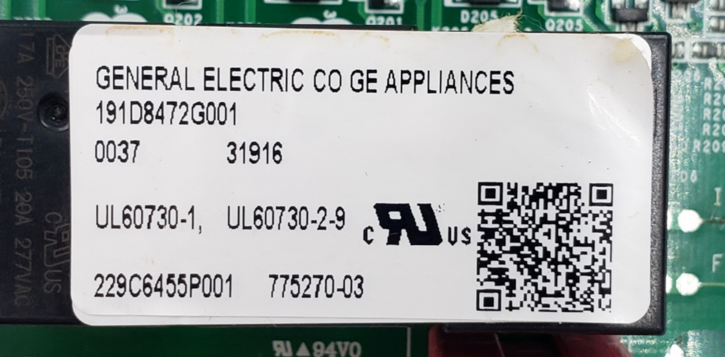 Genuine GE Oven Control Board 191D8472G001 *Same Day Shipping & 60 Days Warranty