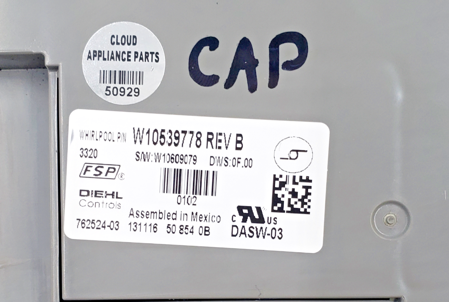 OEM Whirlpool Dishwasher Control Board W10539778 Same Day Ship &60 Days Warranty