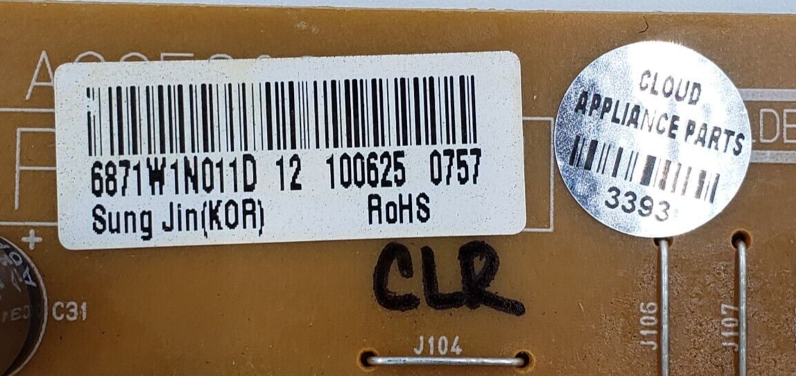 Genuine LG Range Control Board 6871W1N011D Same Day Shipping & 60 Days Warranty*