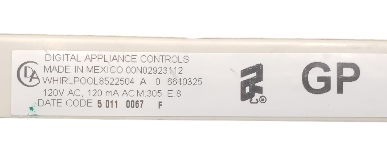 Genuine Whirlpool Oven Control Board 8522504 Same Day Ship & **60 Days Warranty*