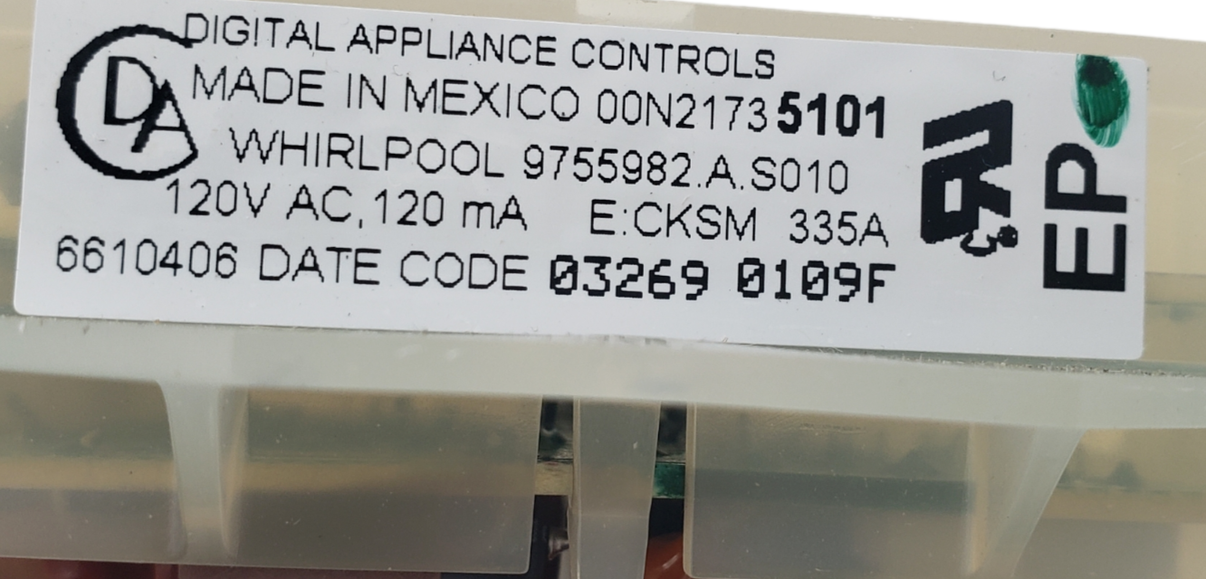 Genuine Whirlpool Oven Control Board 9755982 Same Day Ship & **60 Days Warranty*