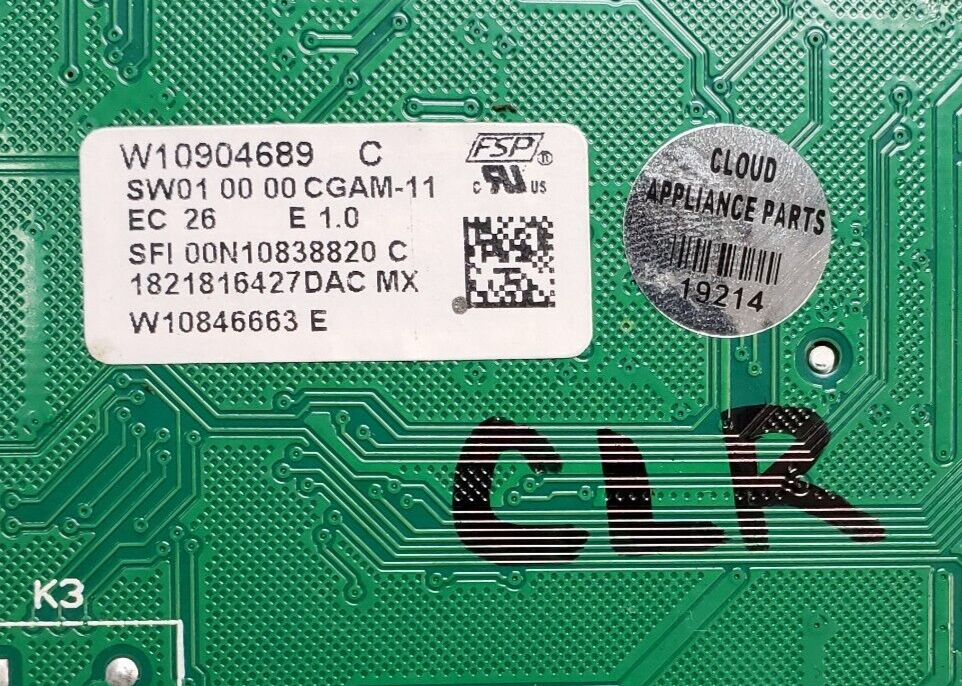 Genuine Whirlpool Range Control Board W10904689 Same Day Ship & 60 Days Warranty