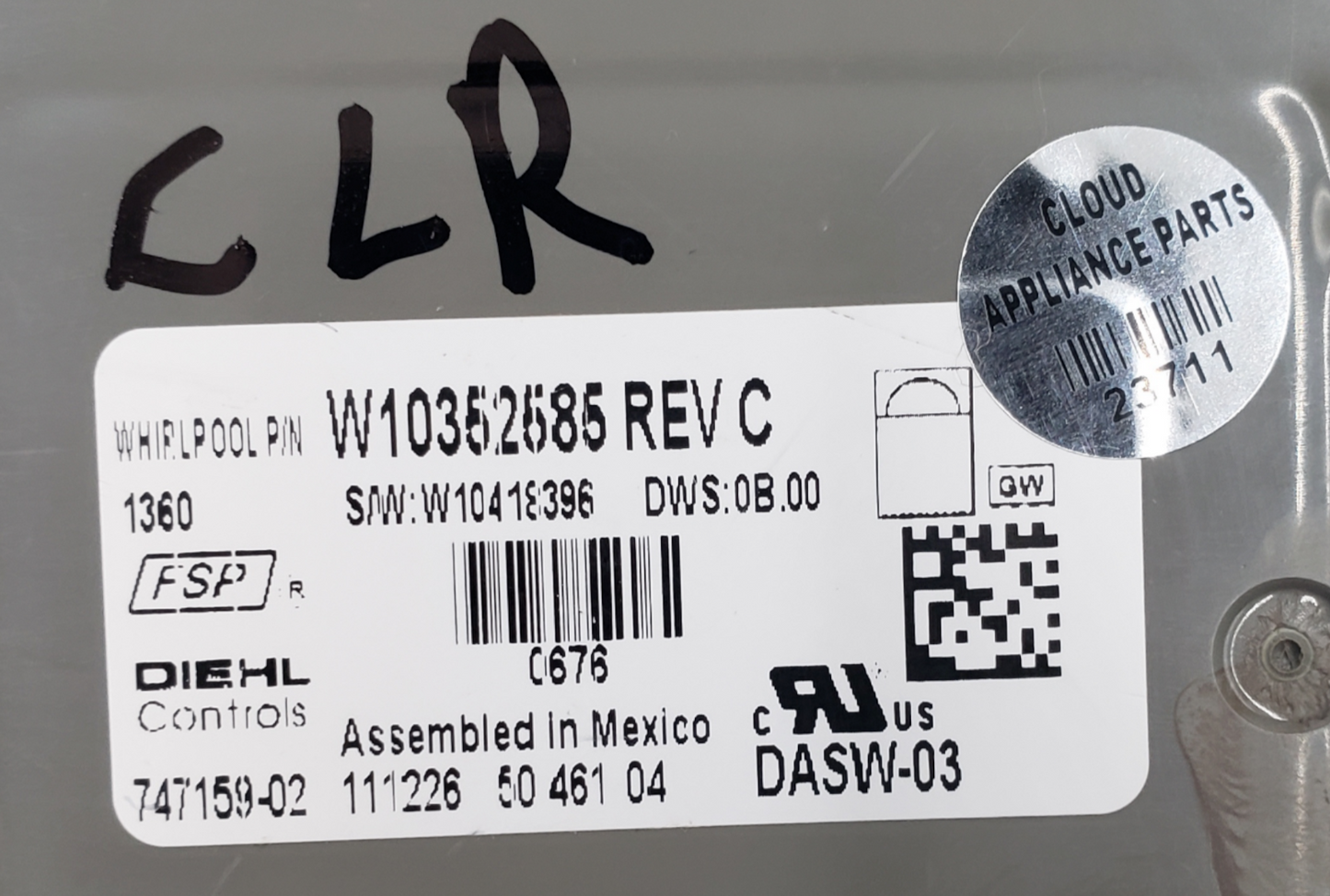 Genuine Whirlpool Dishwasher C. Board W10352585 Same Day Ship & 60 Days Warranty