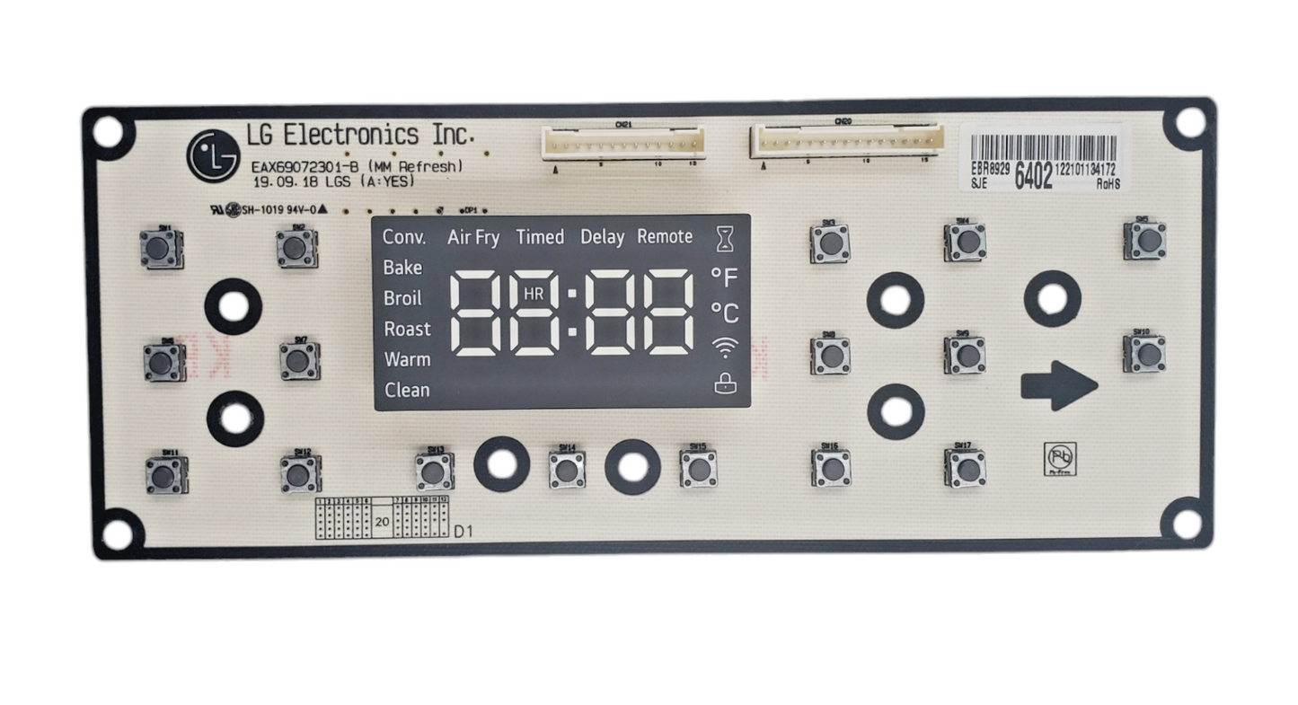 OEM LG Range Display Control Board EBR89296402 Same Day Ship & 60 Days Warranty*