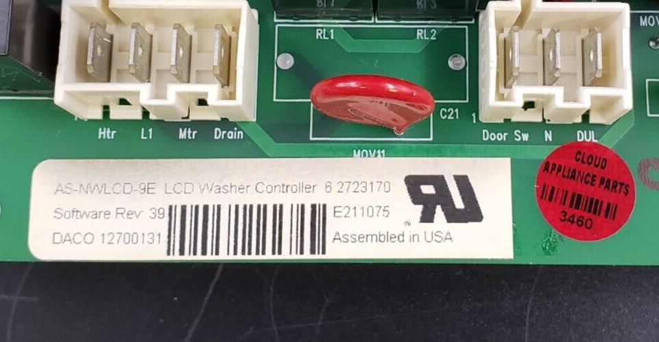 Genuine Whirlpool Washer Control Board 62723170 Same Day Ship & 60 Days Warranty