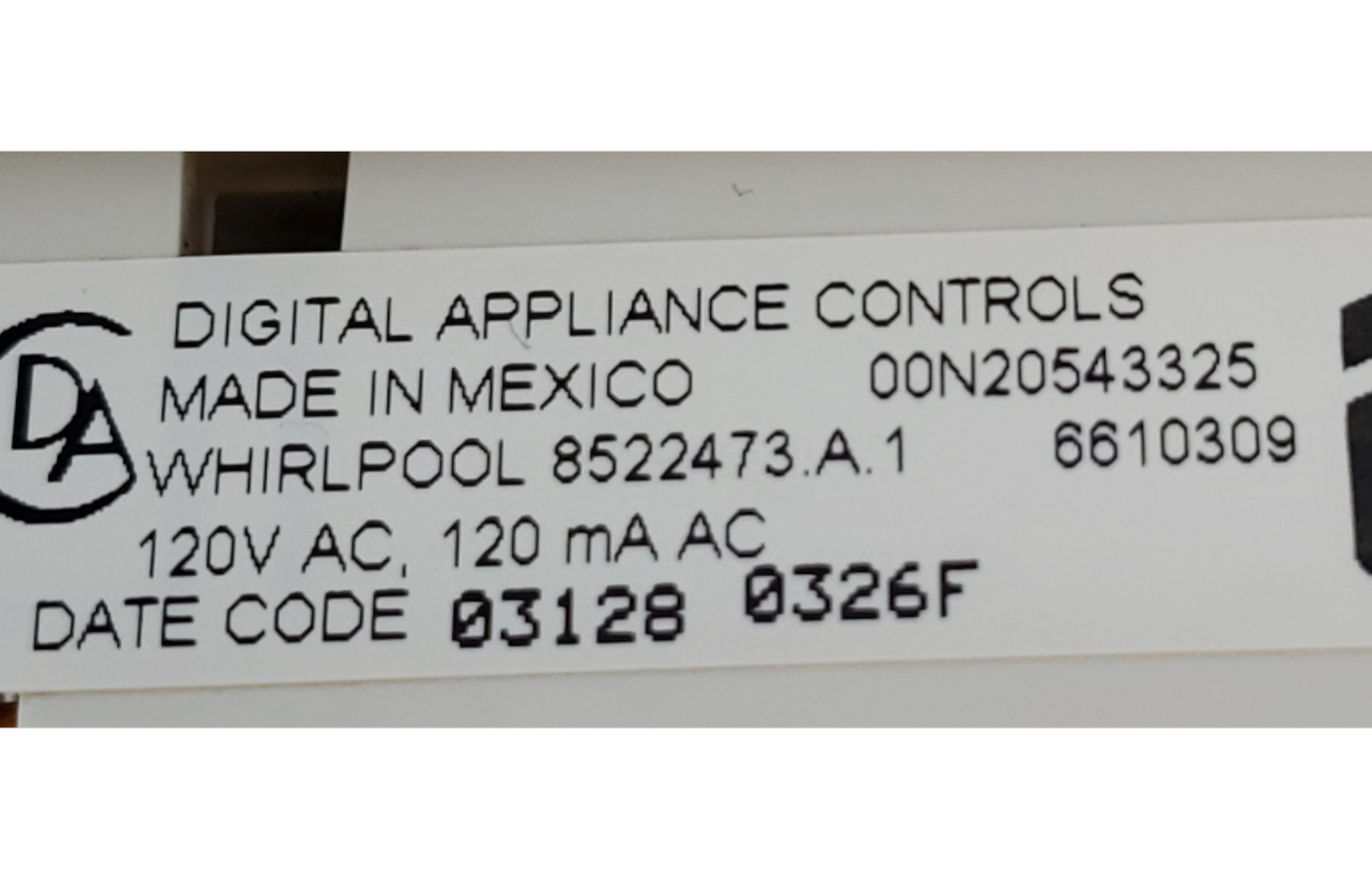 Genuine Whirlpool Oven Control Board 8522473 **Same Day Ship & 60 Days Warranty*